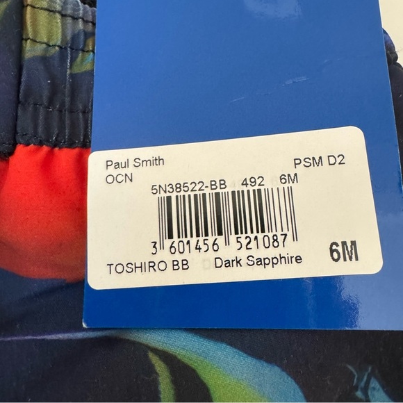 NWT PAUL SMITH Baby Swim Shorts Bathing Suit Ocean Tropical Fish Print Size 6M - Picture 4 of 12